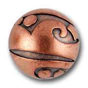 Arabesque Domed Copper Metal Button