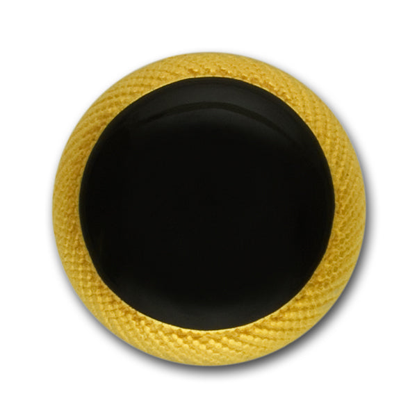 Black Enamel & Gold Metal Button (Made in Germany)