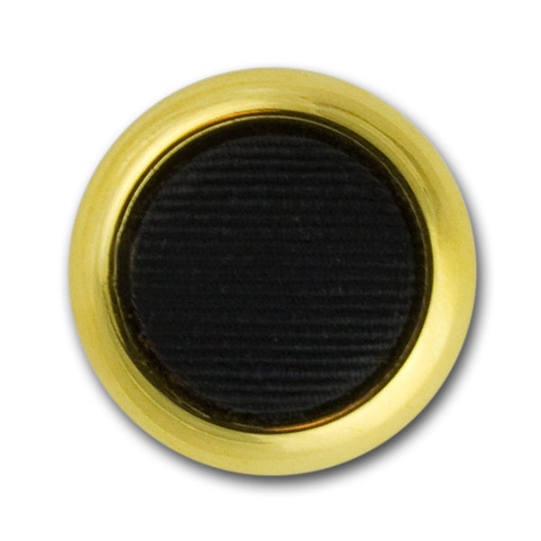 Black Grosgrain & Gold Metal Button