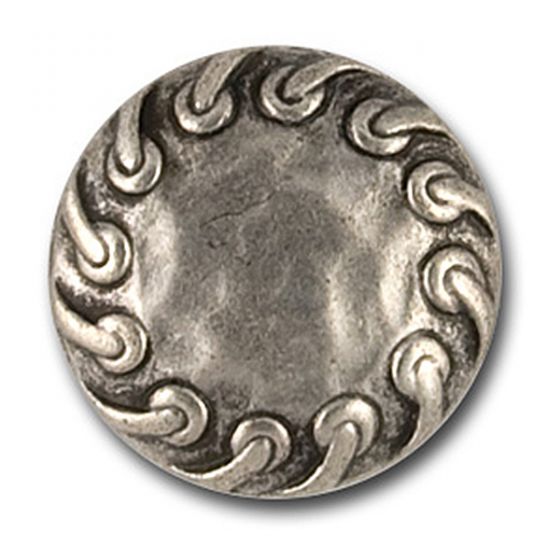 7/8" Trompe L'oeil Silver Metal Button