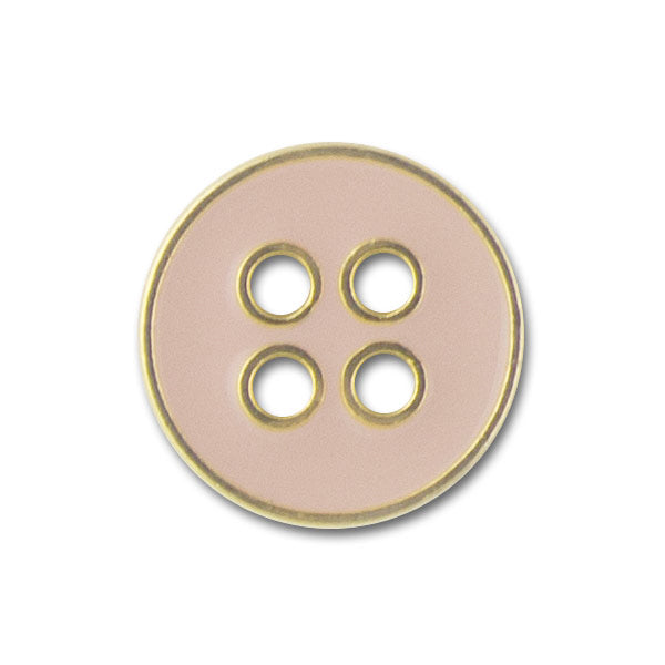 Ballet Pink Enameled Gold Metal Button (Made in Italy)