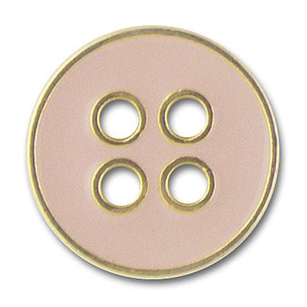 Ballet Pink Enameled Gold Metal Button (Made in Italy)