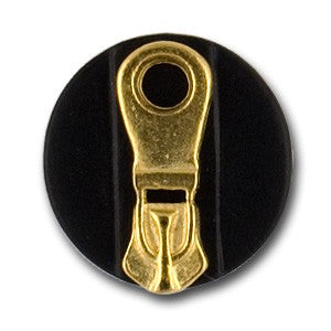 9/16" Zipper Tab Gold Metal Button