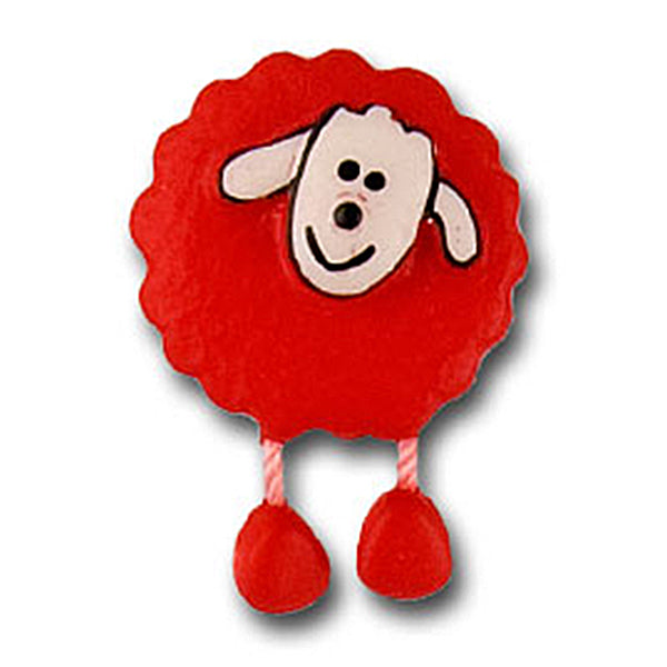 3/4" Red Sheep Plastic Novelty Button