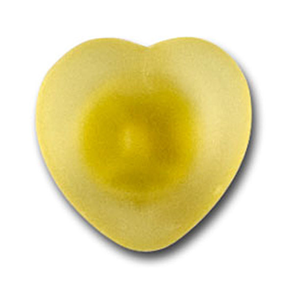 Palest Yellow Heart Glass Novelty Button (Made in Germany)