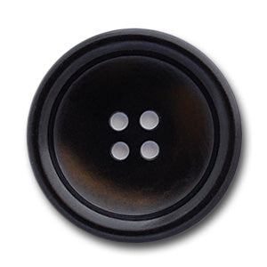 Concave Jet Black Corozo Button (Made in Italy)