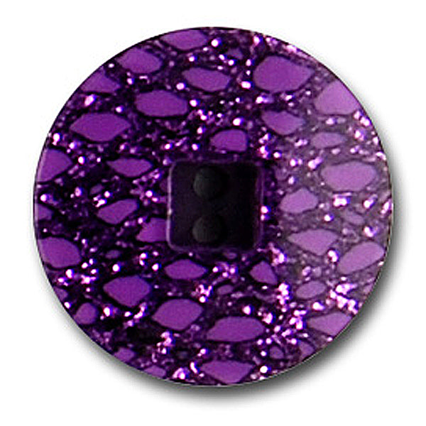 Glittery Royal Purple Plastic Button (Made in Italy)