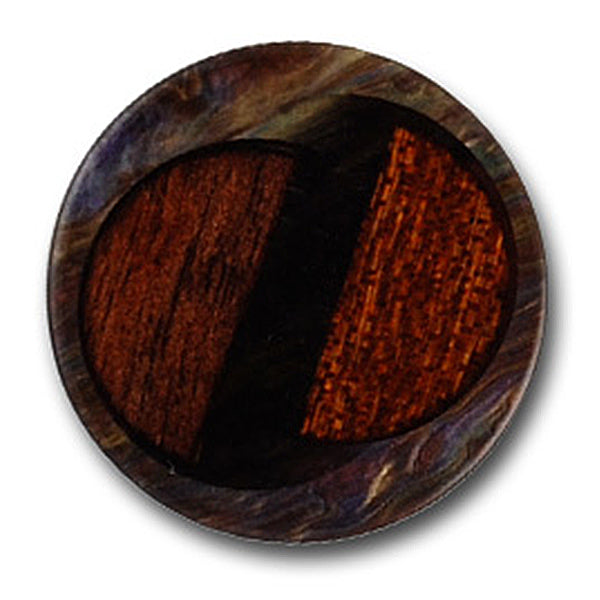 Walnut Brown Faux Wood Plastic Button (Made in Spain)