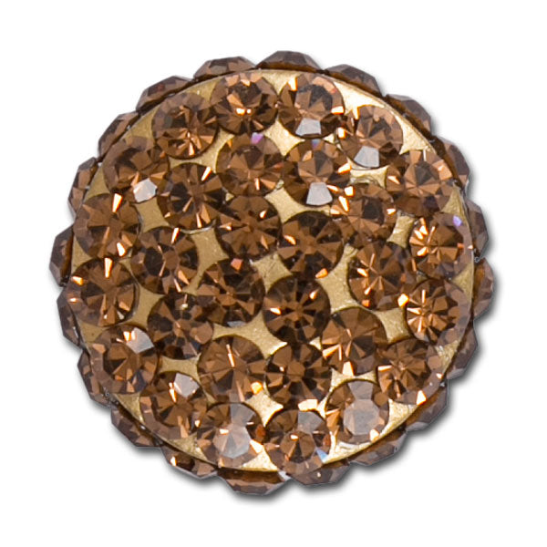 1" Amber & Gold Rhinestone Button