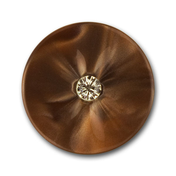 Pearlized Cocoa Rhinestone & Plastic Button (Made in Italy)