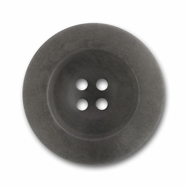 Rimmed Charcoal Grey Corozo Button (Made in Italy)