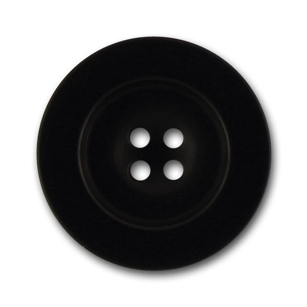 Rimmed Jet Black Corozo Button (Made in Italy)
