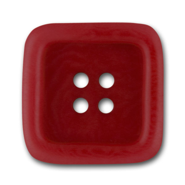 Red Square Corozo Button (Made in Italy)