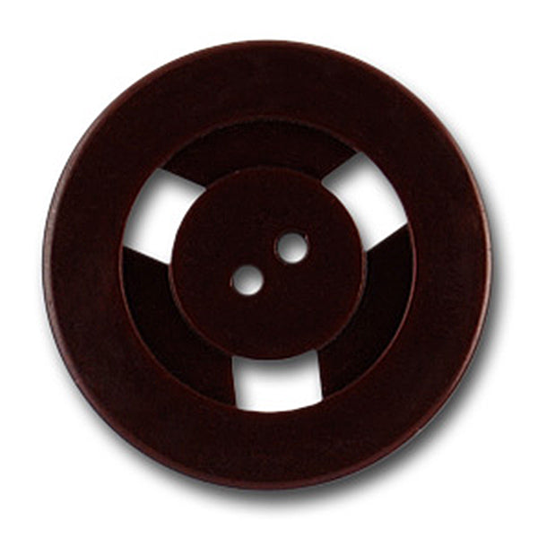 1 3/8" Wagon Wheel Brown Vintage Button