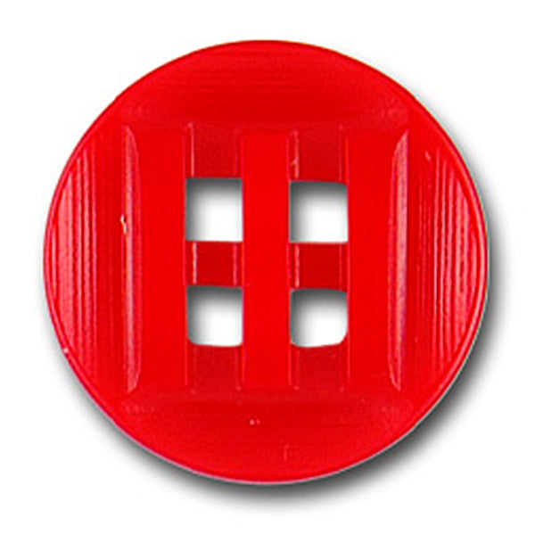 7/8" Cherry Red 3-Column Vintage Button