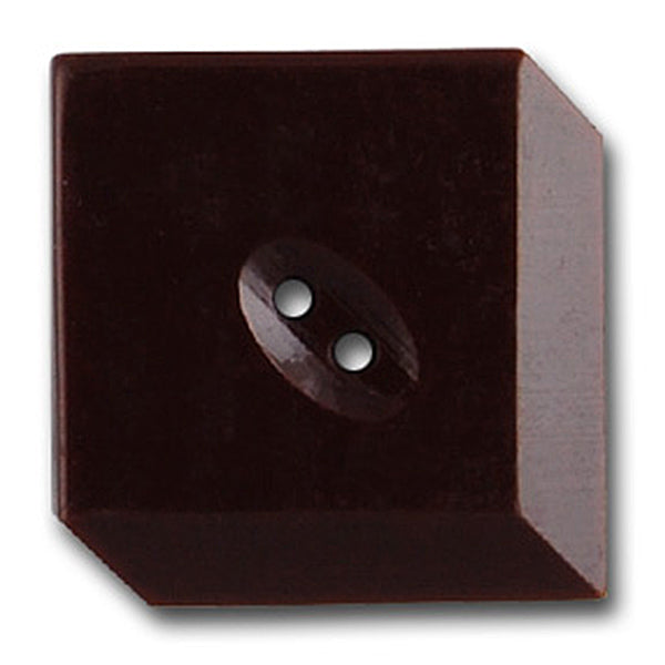 Brown 3-D Square Vintage Button