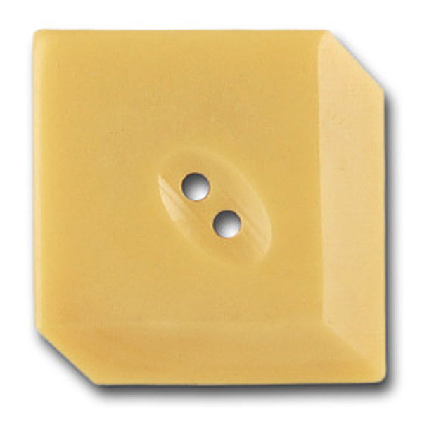 Yellow 3-D Square Vintage Button