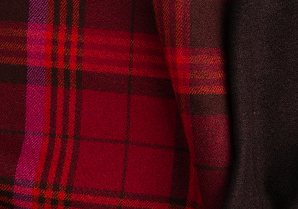 Truffled Temptation Reversible Plaid Wool Coating