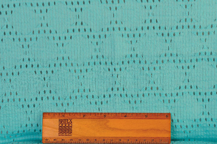 Unique Turquoise Blue Mock Eyelet Cotton