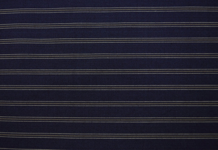 Casual Navy & Tan Striped Cotton Shirting