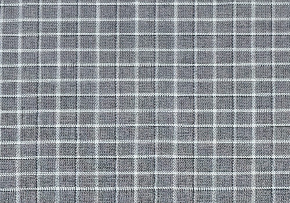 Designer Light Charcoal Windowpane Check Cotton Shirting (Made in Italy)