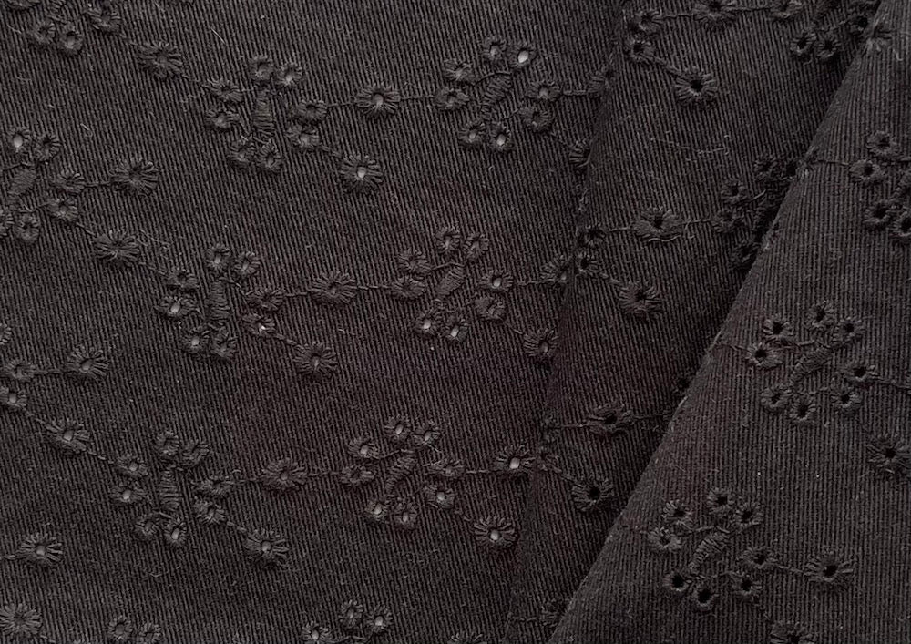 Brown cotton eyelet Embroidery fabric 44” Width Sold By The Yard