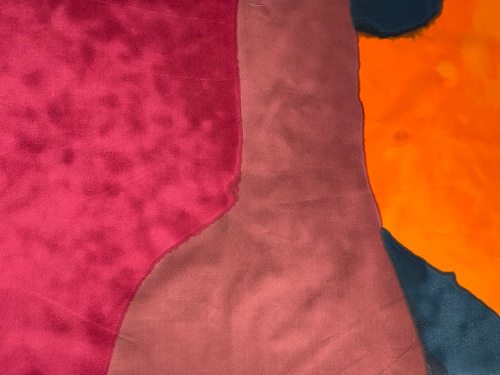 56" Panel - Jil Sander Expressionistic Raspberry & Tangerine Cotton Poplin (Made in Italy)