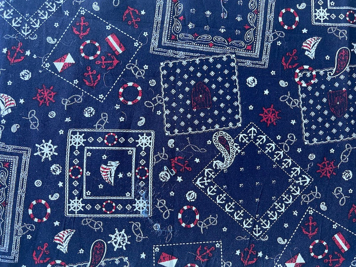 Nautical Anchors Aweigh Quilting Cotton (Made in Japan)