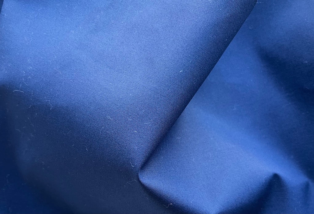Marine Blue Cotton Blend Poplin