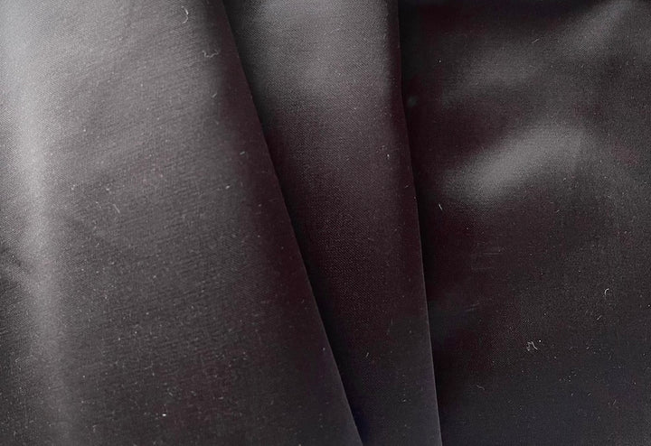 Stunning Jet Noir Cotton & Viscose Duchess Satin (Made in Italy)
