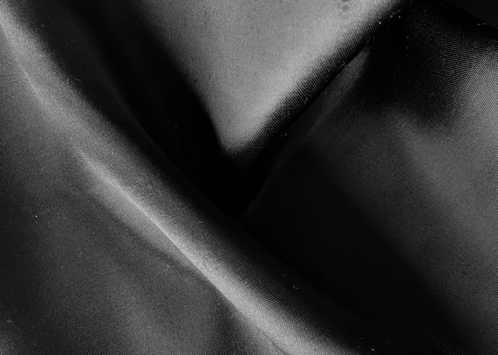 Jet Black Cotton Blend Sateen