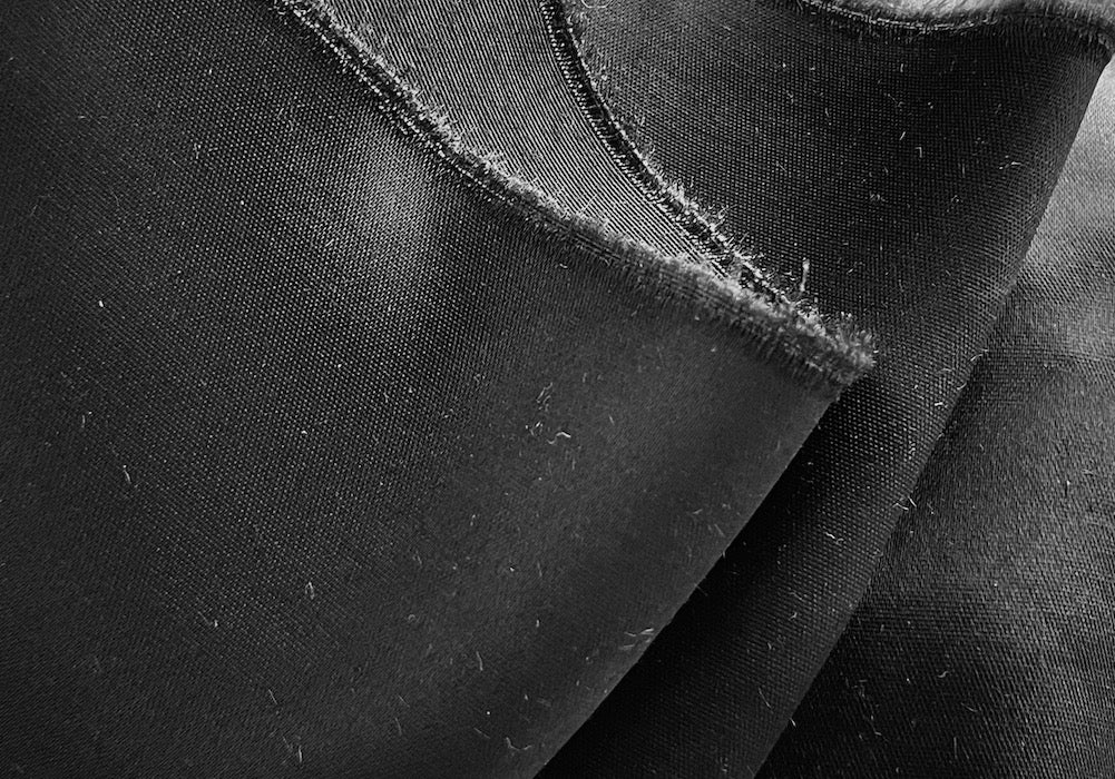 Jet Black Cotton Blend Sateen