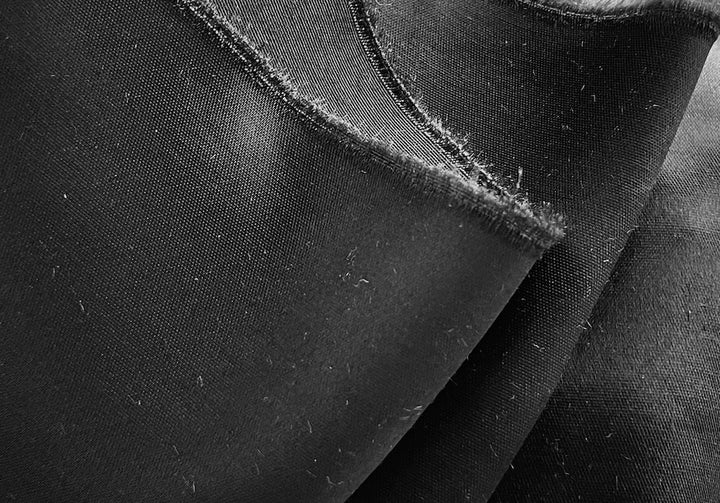 Jet Black Cotton Blend Sateen
