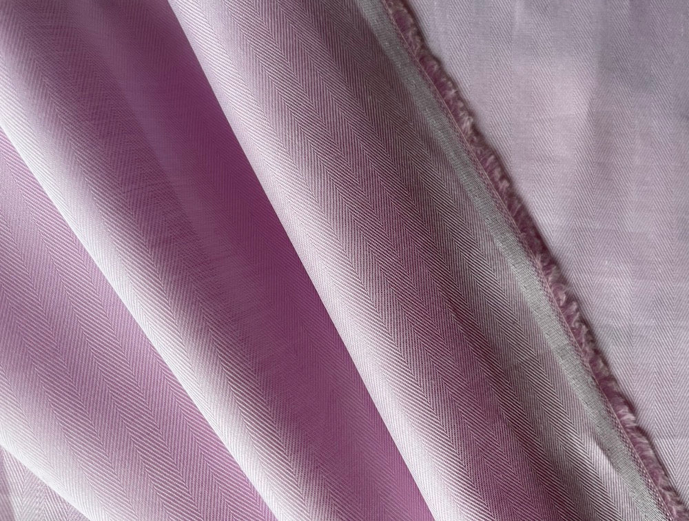 Herringbone Pale Pink Cotton Lawn Shirting (Made in England)
