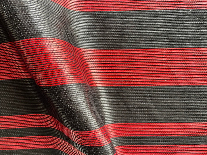 Striped Maraschino Cherry & Black Silk Blend Suiting