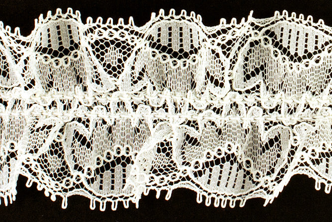 1 1/2"  Ivory Lace Ruffled Elastic (Made in England)