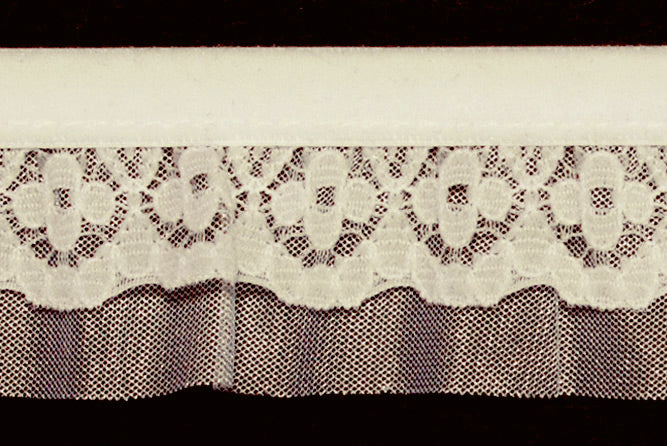 1 1/4" Ivory Stretched Velvet & Lace (Made in England)