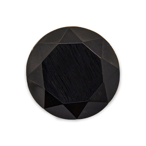 Faceted Jet Black Glass Button (Made in Czech Republic)