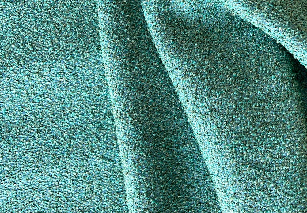 Underwater Aqua Melange Rayon Blend Bouclé  (Made in Turkey)