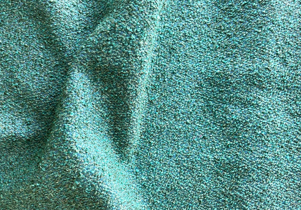 Underwater Aqua Melange Rayon Blend Bouclé  (Made in Turkey)