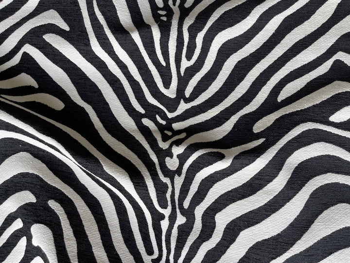 Sophisticated Black & White Zebra Polyester Blend (Made in Turkey)
