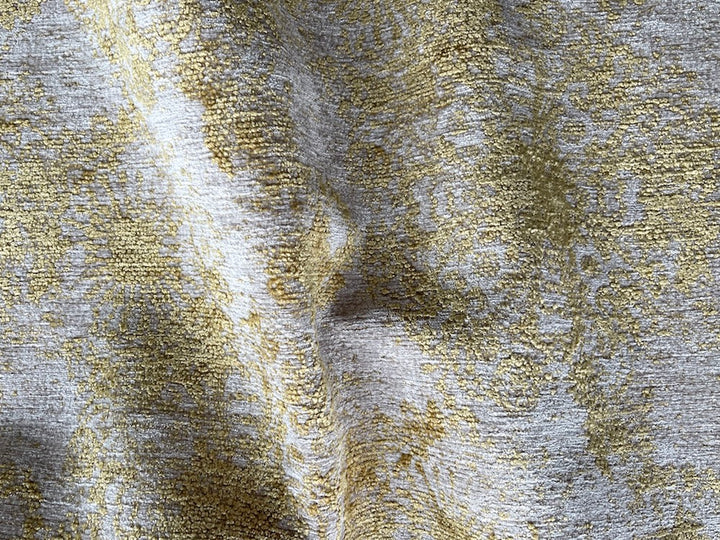 Sophisticated Boho Floral Golden Slumbers Rayon Blend Chenille Velvet (Made in Turkey)