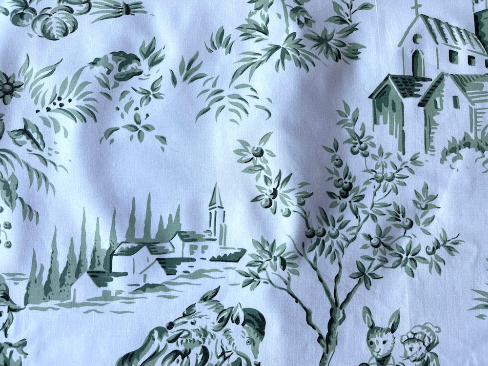Home Decorating Fabric, Ralph Lauren Sage Green Fairy Tale Toile