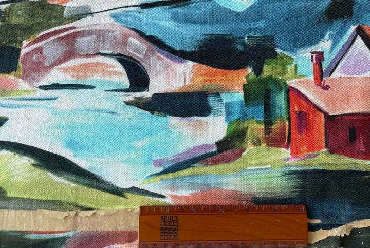Expressionistic-Influenced Seaside Landscape Cotton Canvas