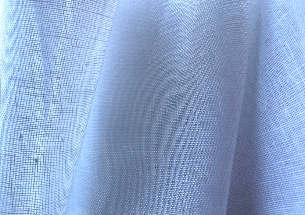 120" Elegant Sheer Bright White Linen Scrim (Made in Poland)