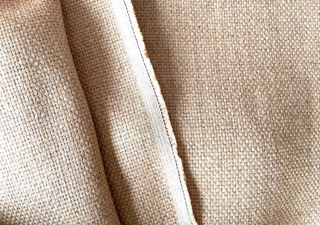Elegant Wheated Buff Upholstery Linen (Made in Italy)