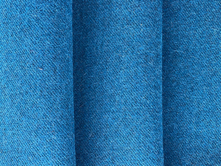 High-End Moderne Heathered Teal Blue Wool Blend (Made in Italy)