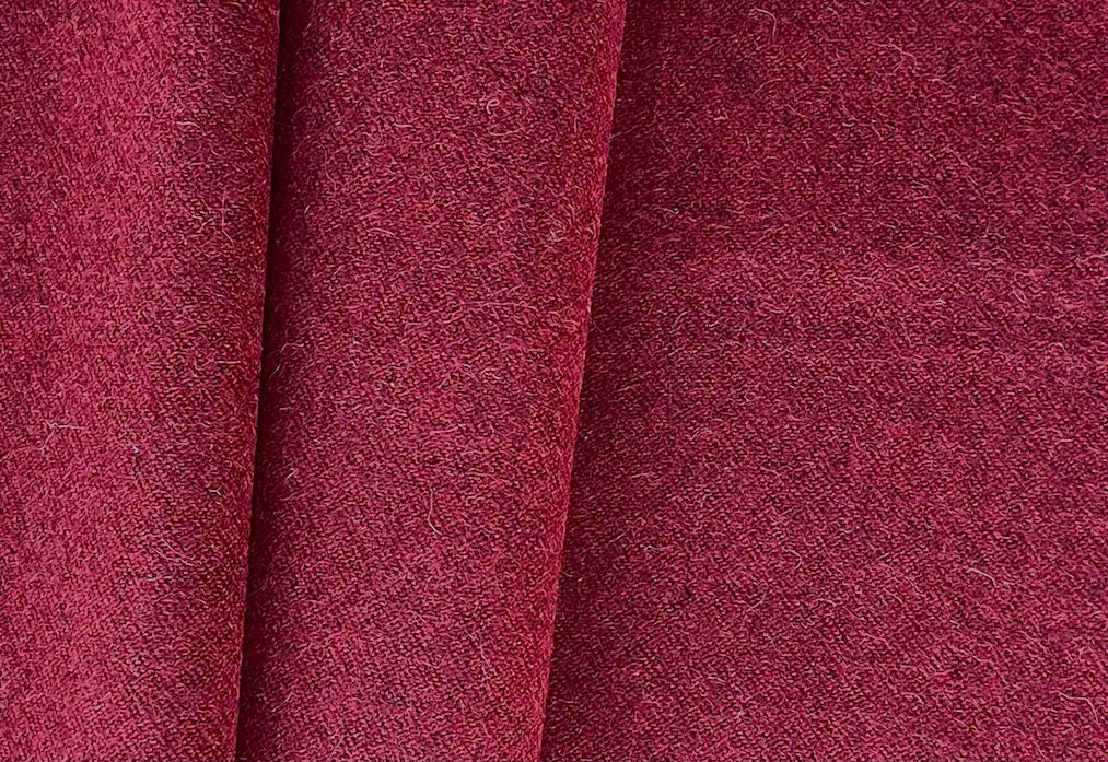 High-End Moderne Heathered Jeweled Cranberry Wool Blend (Made in Italy)