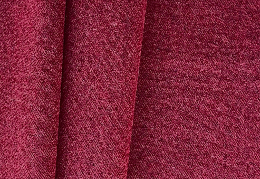 High-End Moderne Heathered Jeweled Cranberry Wool Blend (Made in Italy)