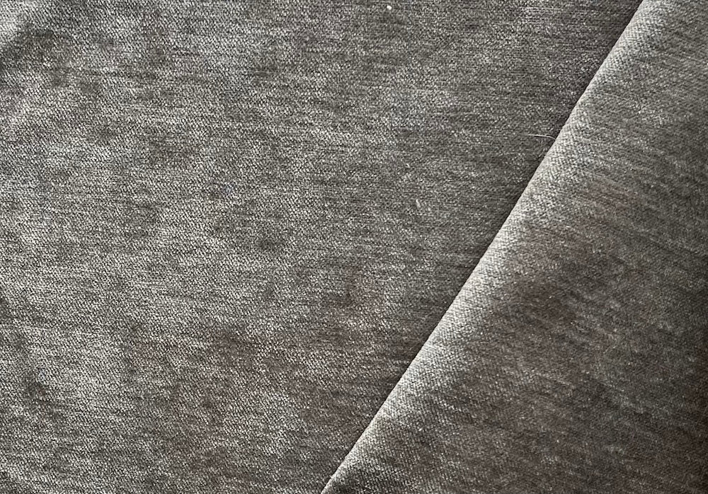 Mink Taupe Upholstery Chenille Velvet (Exclusively Made for Britex in Turkey)
